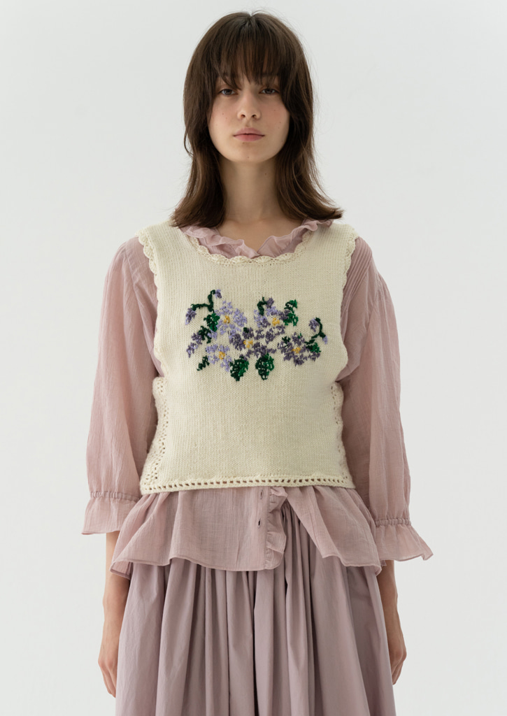 (SALE 20%)[2ND REORDER]Via Flower handmade knit vest