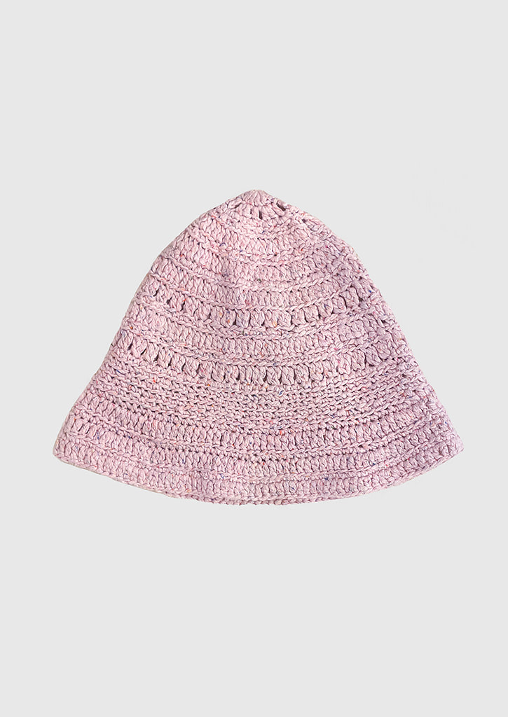 (SALE 20%)Via Crochet knit bucket hat_pink