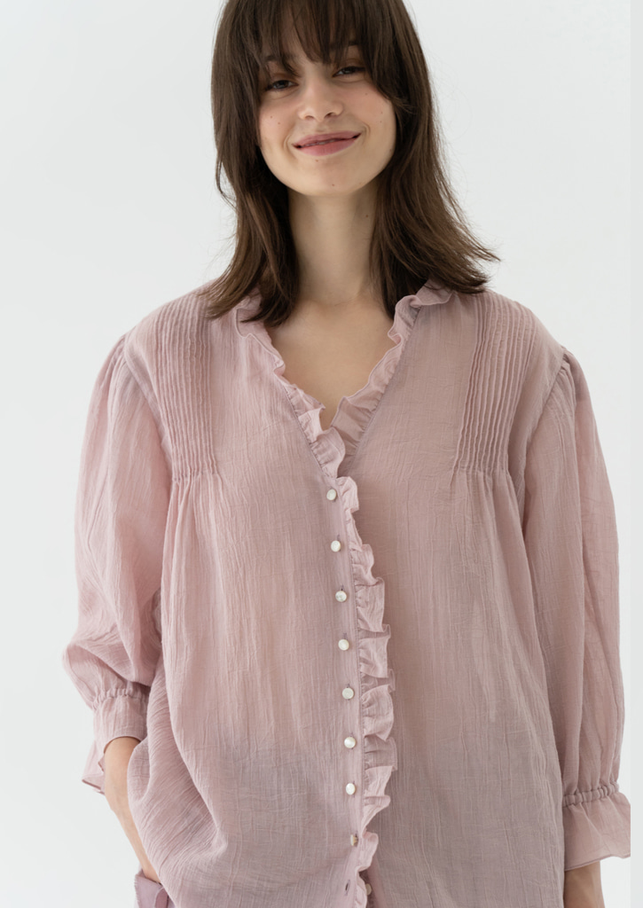 (SALE 20%)[REORDER]Via Victoria frill blouse_lavender