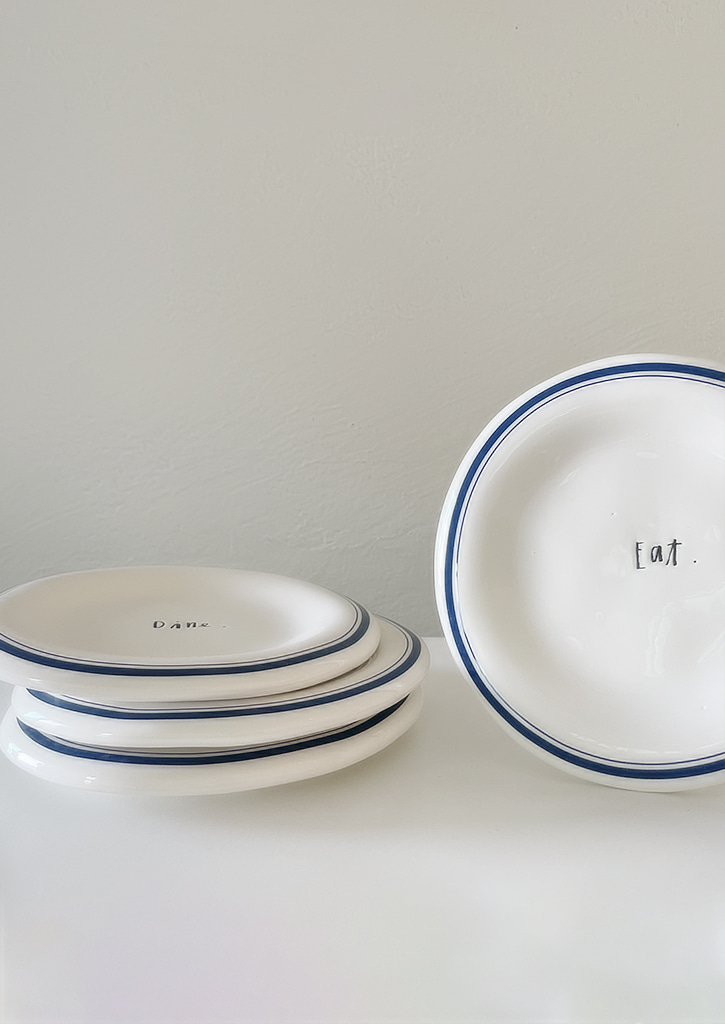 Blue stripe plates &#039;Snack Dine&#039;