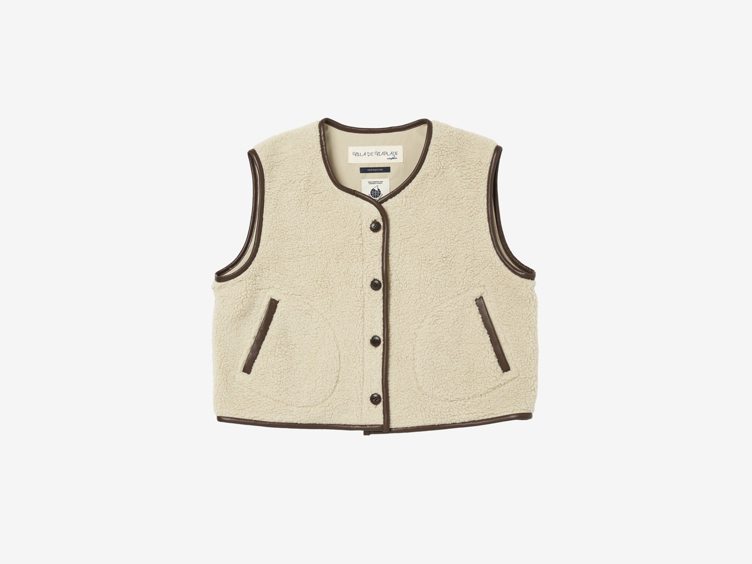Via Leather taping vest (ivory)